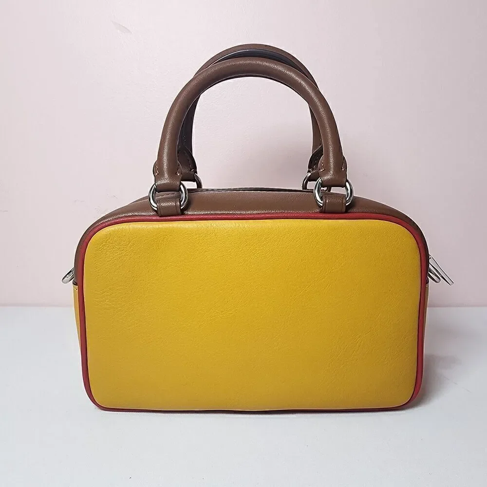 NWT Coach CT883 Satchel Crossbody In Signature Colorblock Yellow Gold